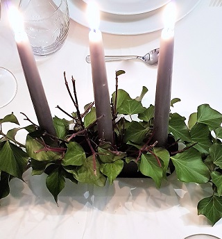 Three Christmas/Yule table settings