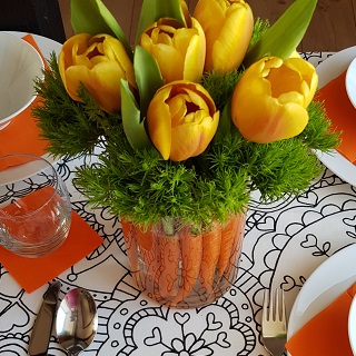 Carrot centerpiece on the table