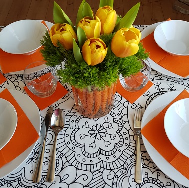 orange table setting