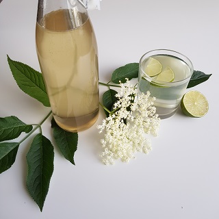 Elderflower cordial with lime
